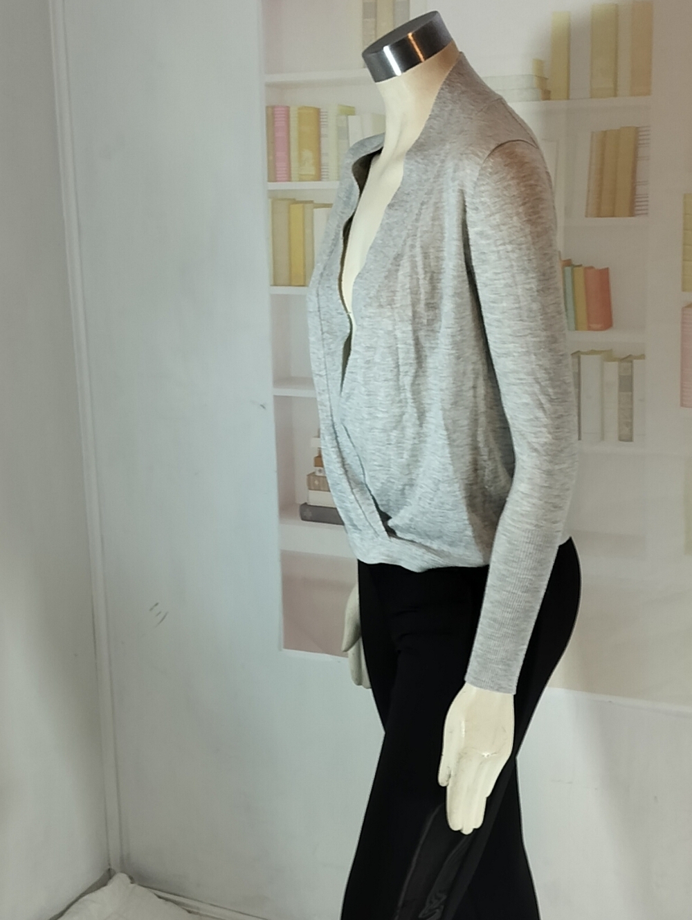 Zara Light Gray Wrap-Front Top - Picture 2 of 9